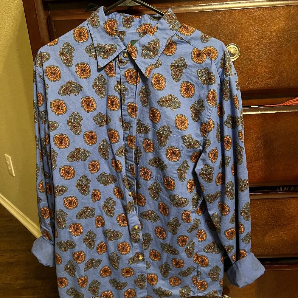 J Crew Western Paisley Shirt - Blue